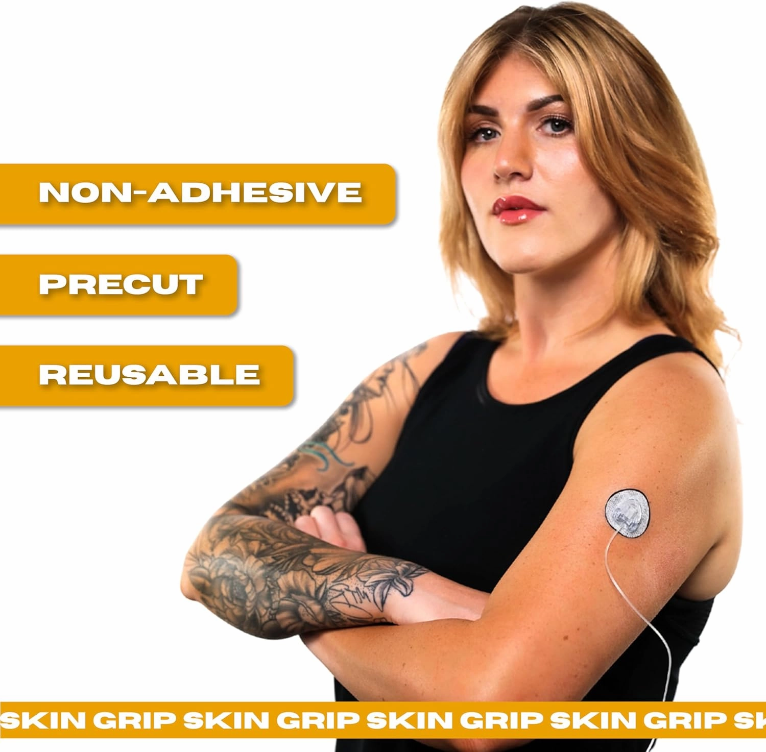 Skin Grip: Skin Defender Reusable Barrier for Infusion Sets – Pre-Cut, Non-Adhesive Cover for Insulin Pumps – Layer Helps Prevent Allergic Reactions – 5 Pack
