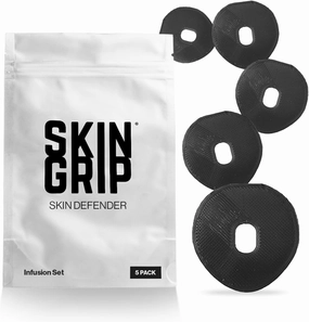 Skin Grip: Skin Defender Reusable Barrier for Infusion Sets – Pre-Cut, Non-Adhesive Cover for Insulin Pumps – Layer Helps Prevent Allergic Reactions – 5 Pack