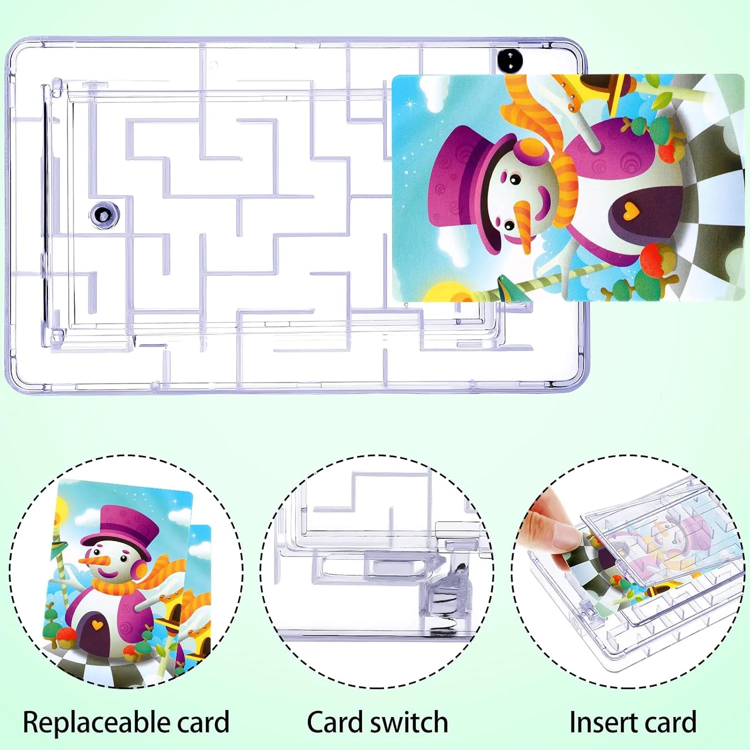 Skylety 5 Pcs Money Puzzle Box Gift Card Box Plastic Puzzle Card Holder Fun Maze Intellectual Pinball Machine Game for Teens and Adults Birthday Party Favors(Clear, Blue, Purple, Pink, Green)