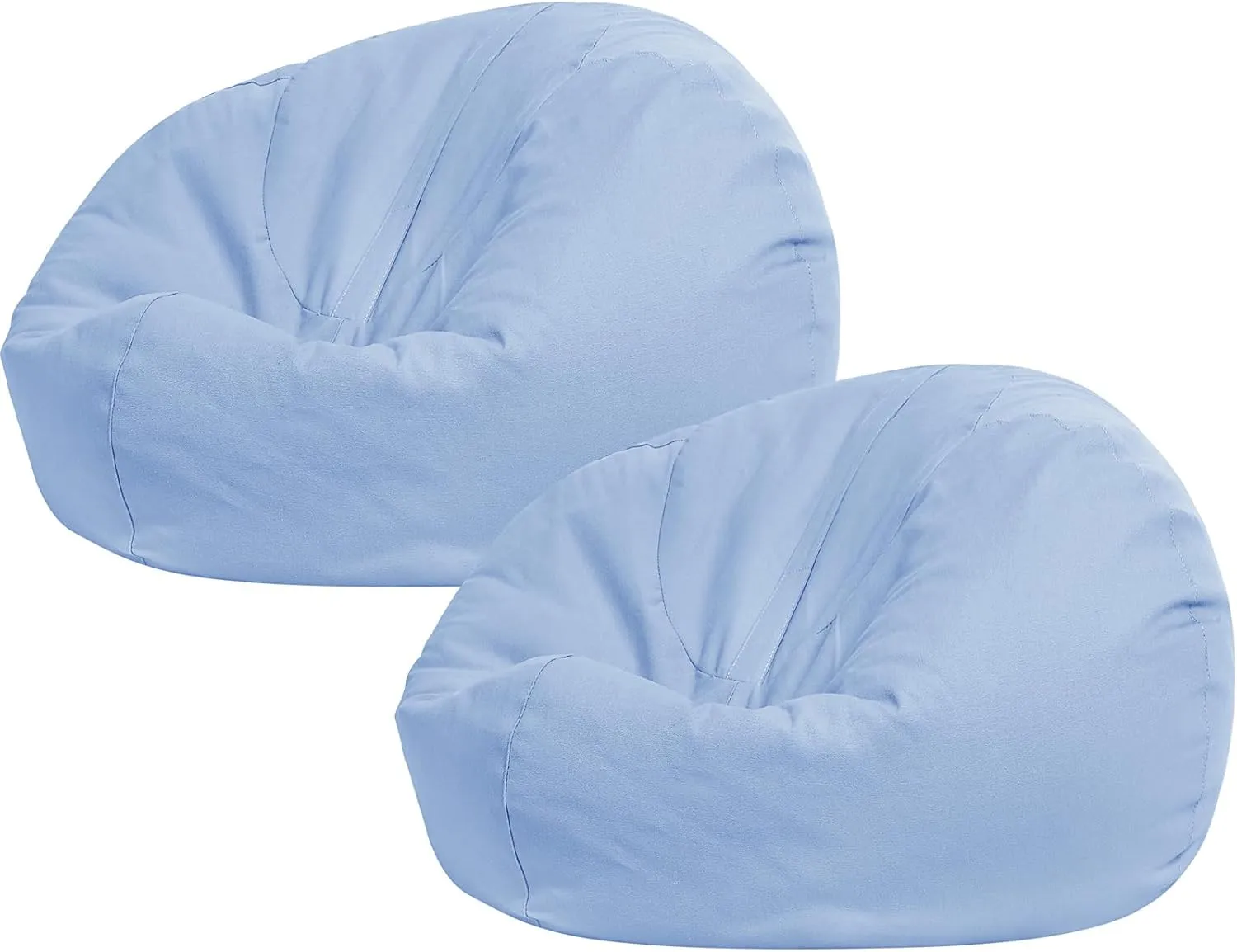 Sliner 2 Pcs Stuffed Animal Storage Bean Bag Chair Cover for Kids Adults (no Filler) Large Stuffable Zipper Beanbag Cover for Organizing Plush Toys or Memory Foam(Blue, Small)
