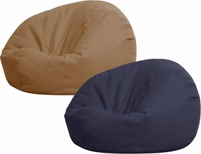 Sliner 2 Pcs Stuffed Animal Storage Bean Bag Chair Cover for Kids Adults (no Filler) Large Stuffable Zipper Beanbag Cover for Organizing Plush Toys or Memory Foam(Coffee and Navy Blue, Small)