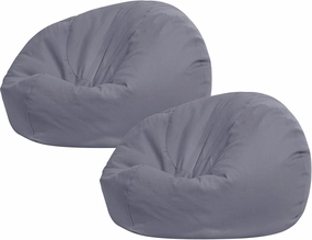 Sliner 2 Pcs Stuffed Animal Storage Bean Bag Chair Cover for Kids Adults (no Filler) Large Stuffable Zipper Beanbag Cover for Organizing Plush Toys or Memory Foam(Gray, Small)