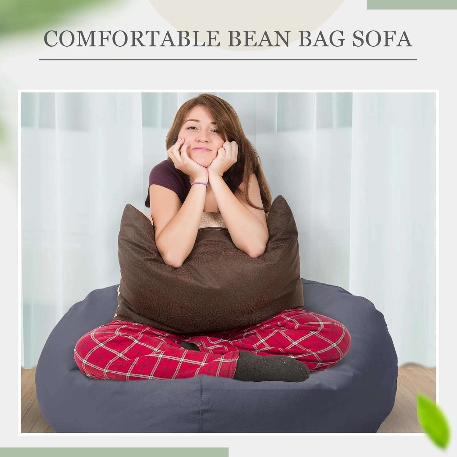 Sliner 2 Pcs Stuffed Animal Storage Bean Bag Chair Cover for Kids Adults (no Filler) Large Stuffable Zipper Beanbag Cover for Organizing Plush Toys or Memory Foam(Gray, Small)