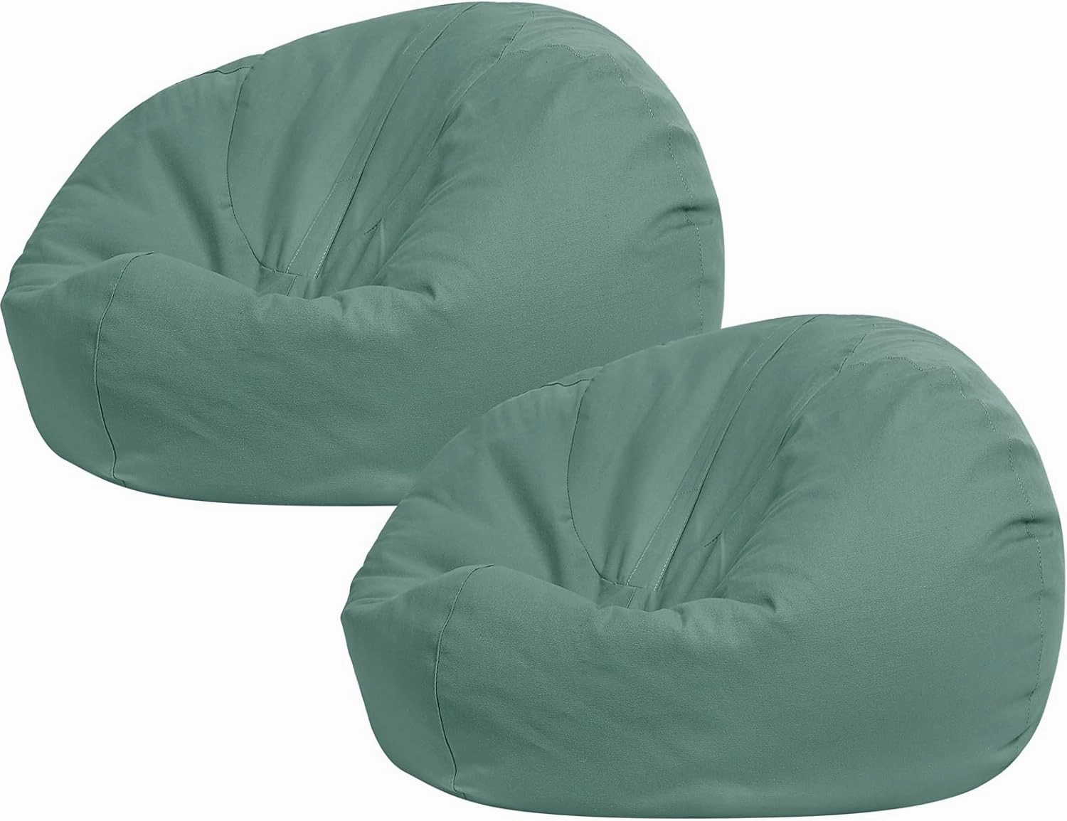 Sliner 2 Pcs Stuffed Animal Storage Bean Bag Chair Cover for Kids Adults (no Filler) Large Stuffable Zipper Beanbag Cover for Organizing Plush Toys or Memory Foam(Green, Small)