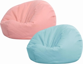 Sliner 2 Pcs Stuffed Animal Storage Bean Bag Chair Cover for Kids Adults (no Filler) Large Stuffable Zipper Beanbag Cover for Organizing Plush Toys or Memory Foam(Pink and Green, Small)