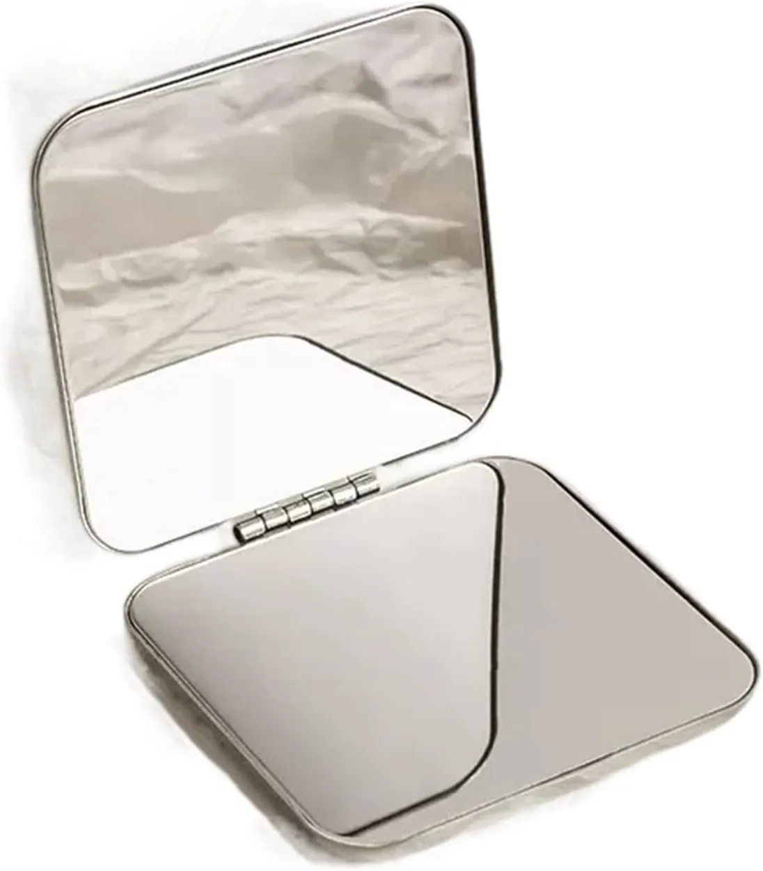Small Mirror Double-Sided Portable Cosmetic Mirror Portable Foldable Foldable Mini Handheld Table Top Vertical Cosmetic Mirror (Size : CH)
