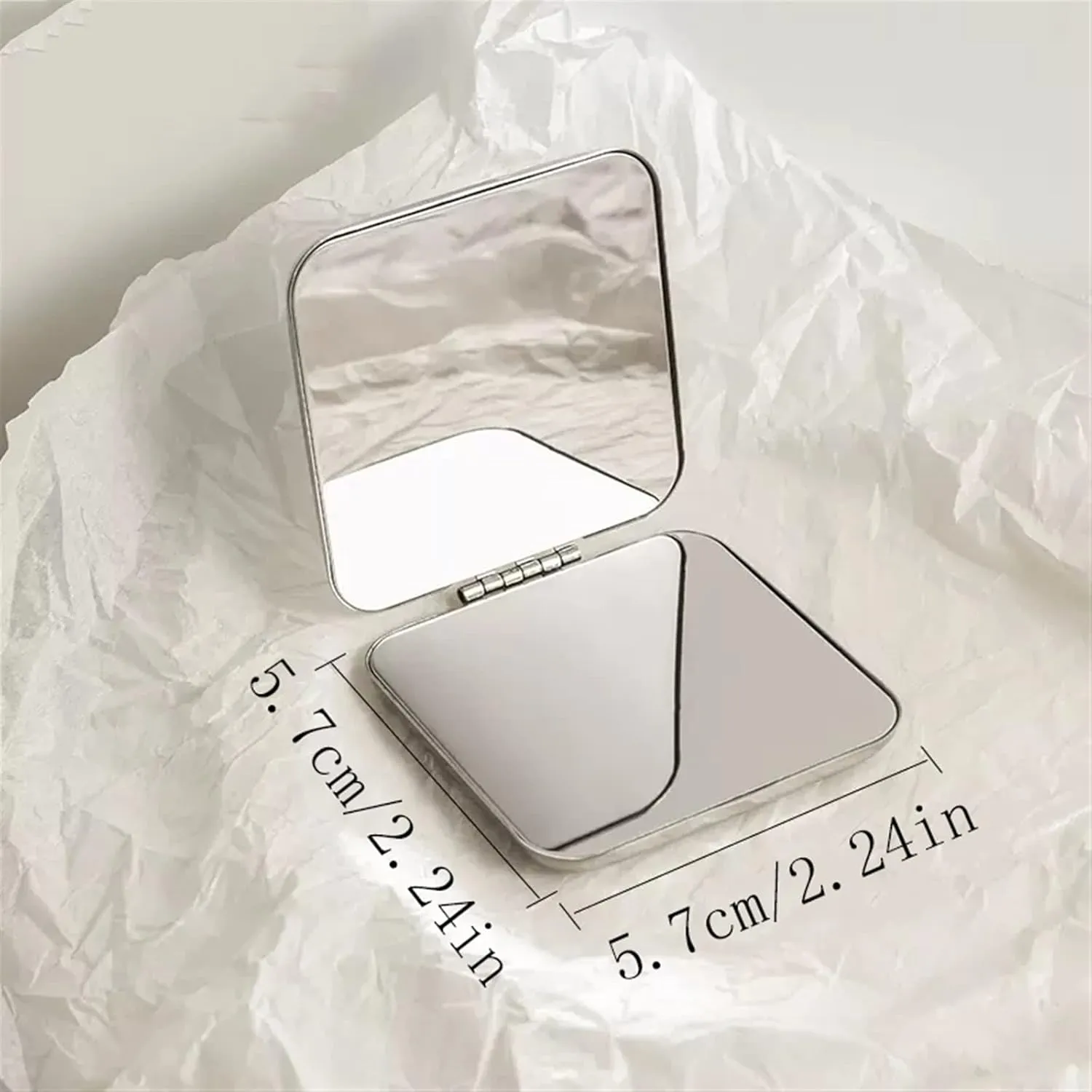 Small Mirror Double-Sided Portable Cosmetic Mirror Portable Foldable Foldable Mini Handheld Table Top Vertical Cosmetic Mirror (Size : CH)