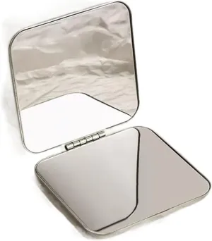 Small Mirror Double-Sided Portable Cosmetic Mirror Portable Foldable Foldable Mini Handheld Table Top Vertical Cosmetic Mirror (Size : CH)