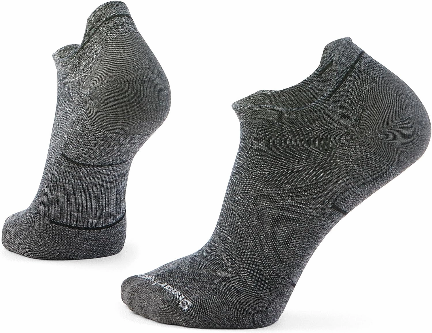 Smartwool Run Zero Cushion Low Ankle Socks - Socks for Men - Achilles Tab - Mesh Zones - Shred Shield Tech Medium Gray LG (Men's Shoe 9-11.5) One Size