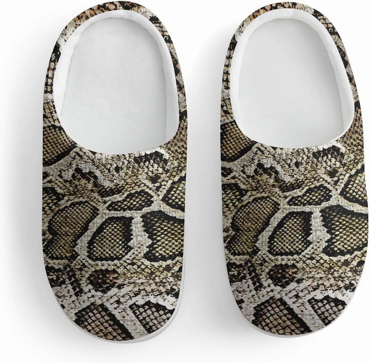Snake Skin Texture Print Slippers for Boys Girls Home Cotton Slippers Non-Slip Warm Little Kids Slippers