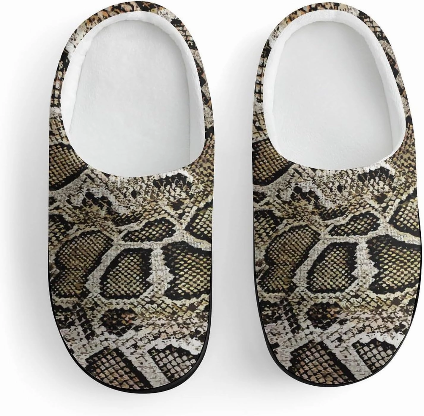 Snake Skin Texture Print Slippers for Boys Girls Home Cotton Slippers Non-Slip Warm Little Kids Slippers