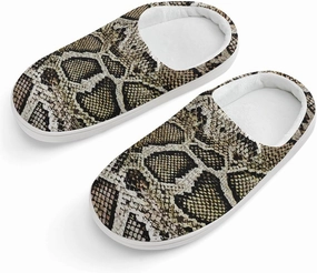 Snake Skin Texture Print Slippers for Boys Girls Home Cotton Slippers Non-Slip Warm Little Kids Slippers
