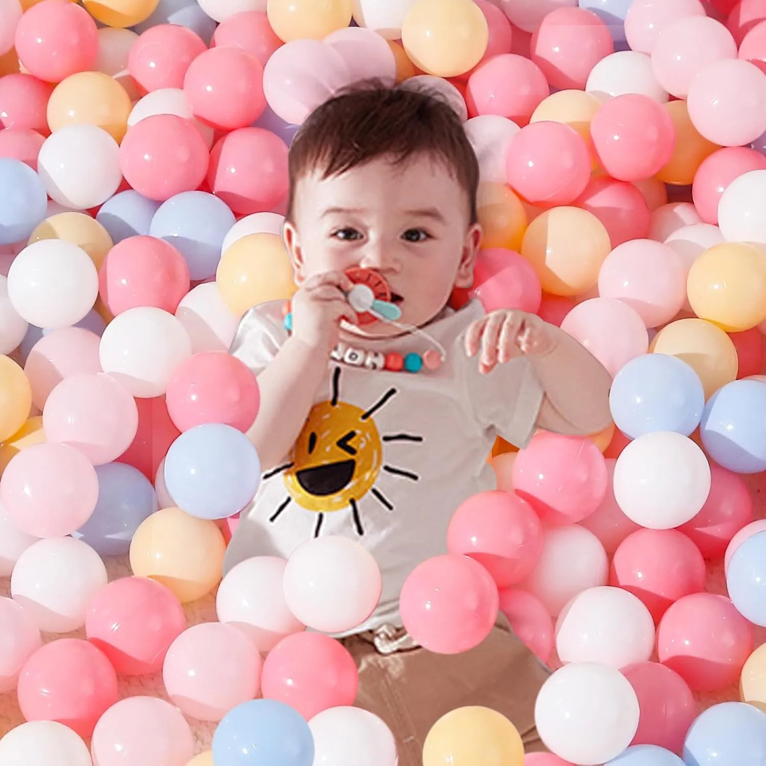 Soft Plastic Ball Pit Balls, 100 200 500pcs Plastic Toy Balls for Kids, Crush Proof Stress Balls for Baby Toddler Birthday Party, Ball Pits Play Tent, Baby Pool Water Toys, Party Decoration