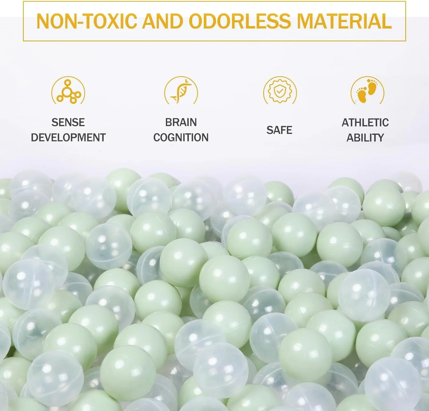 Soft Play Ball Pit Balls - Crush Proof Plastic Balls for Ball Pit Pack of 100pcs Set for Toddlers Ball Pool Playtent Tunnels with Reusable Storage Bag - 2.16 Inch