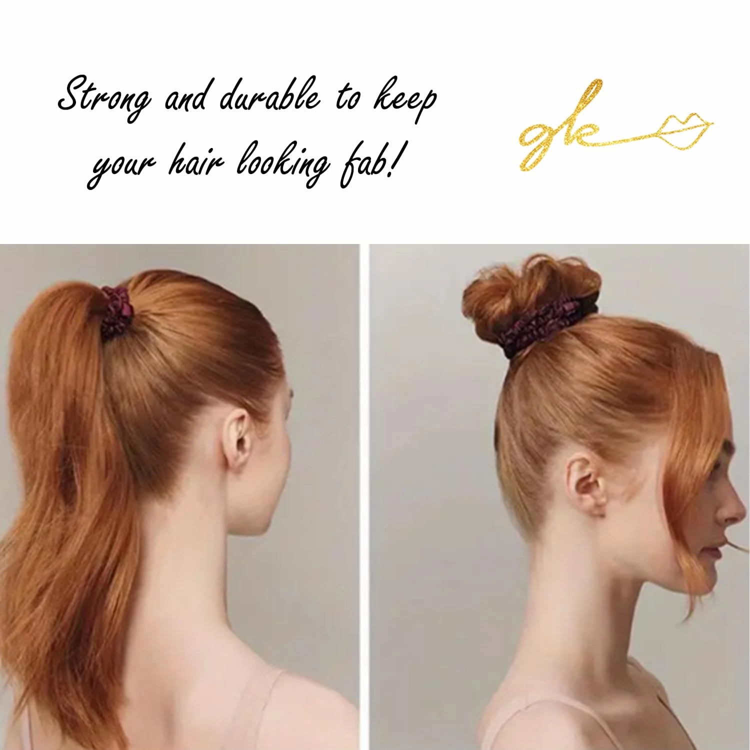 Soft Silk Satin Non Slip Hair Ties 6 Pack - Thin Elastic Ponytail Hair Band | Skinny Slim Srunchie for Thin or Thick Hair | No Crease or Damage Hair Accessories from GK by BEHA Life (6, Neutral)