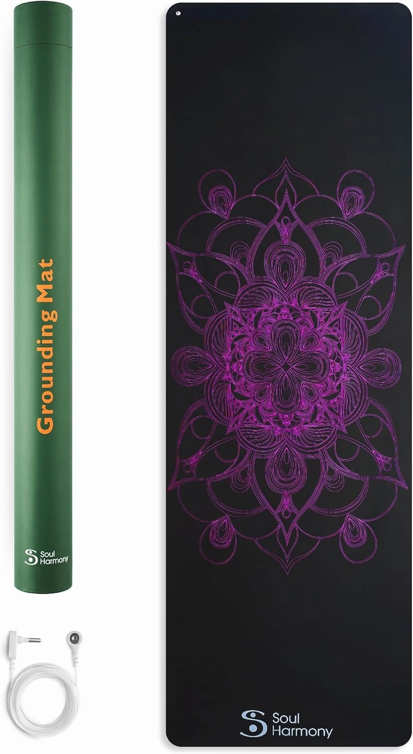 SoulHarmony Grounding Mat 72"x23.6" - Colored Earthing Mat for Bed, Yoga & Feet - Pink