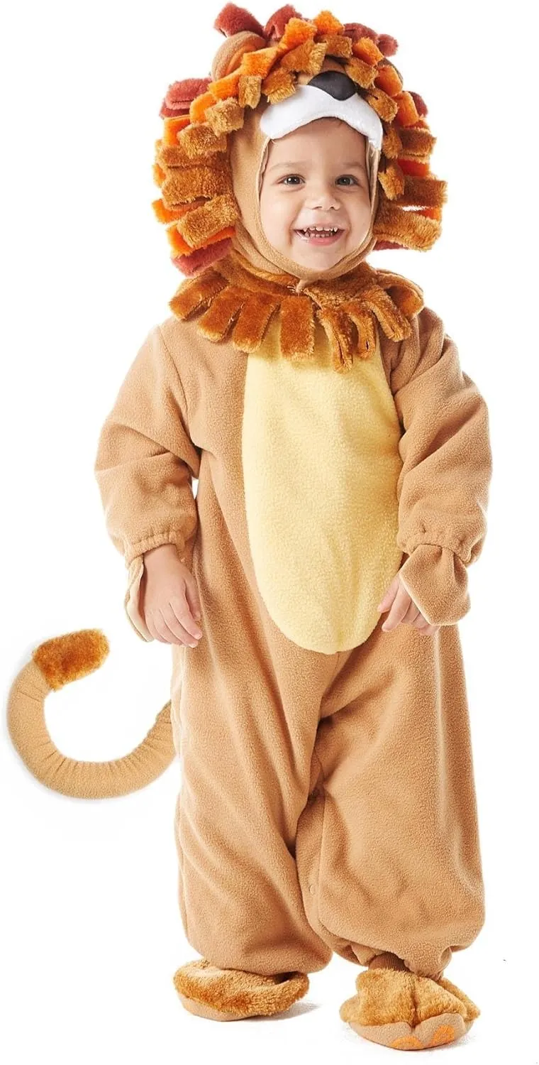 Spooktacular Creations Halloween Lion Costume Toddler with Toy Zebra, Kids Lion Costume for Baby Halloween Dress Up Party