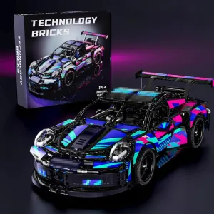 Sports Car Building Block Set for 911 RSR, 1580 PCS Model Super Car Building Kit, MOC Racing Vehicle Building Brick, Construction Vehicle Toys Gift for Kid Adult (Porsche 911 RSR)