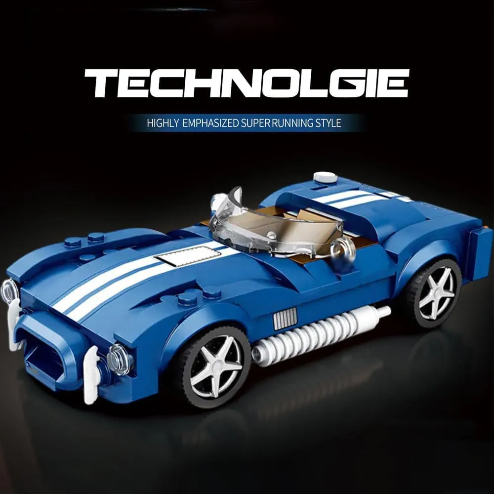 Sports Model Set - Shelby Cobra S, 312 PCS Racing Car Model Kit, MOC Super Car Building Brick, Construction Vehicle Toys Gift for Kids & Adults