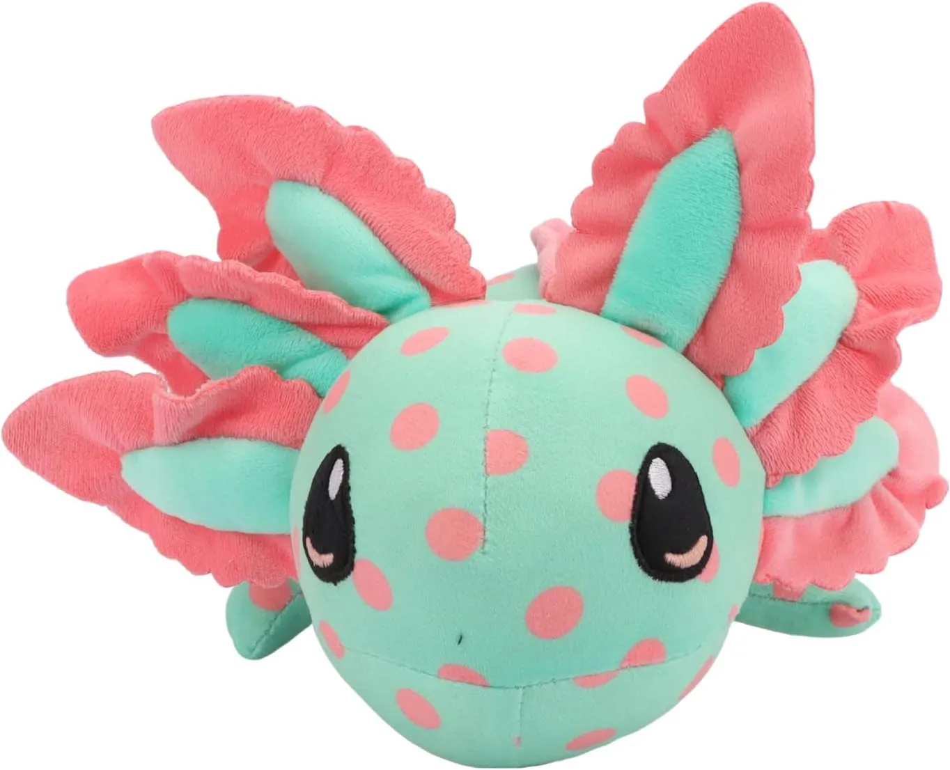 Spotted Mint Green&Pink Axolotl Plush Toy 17.7", Soft & Realistic Stuffed Animal, Adorable Salamander Plushie for Kids & Collectors, Creative Present for Boys Girls Birthday Christmas
