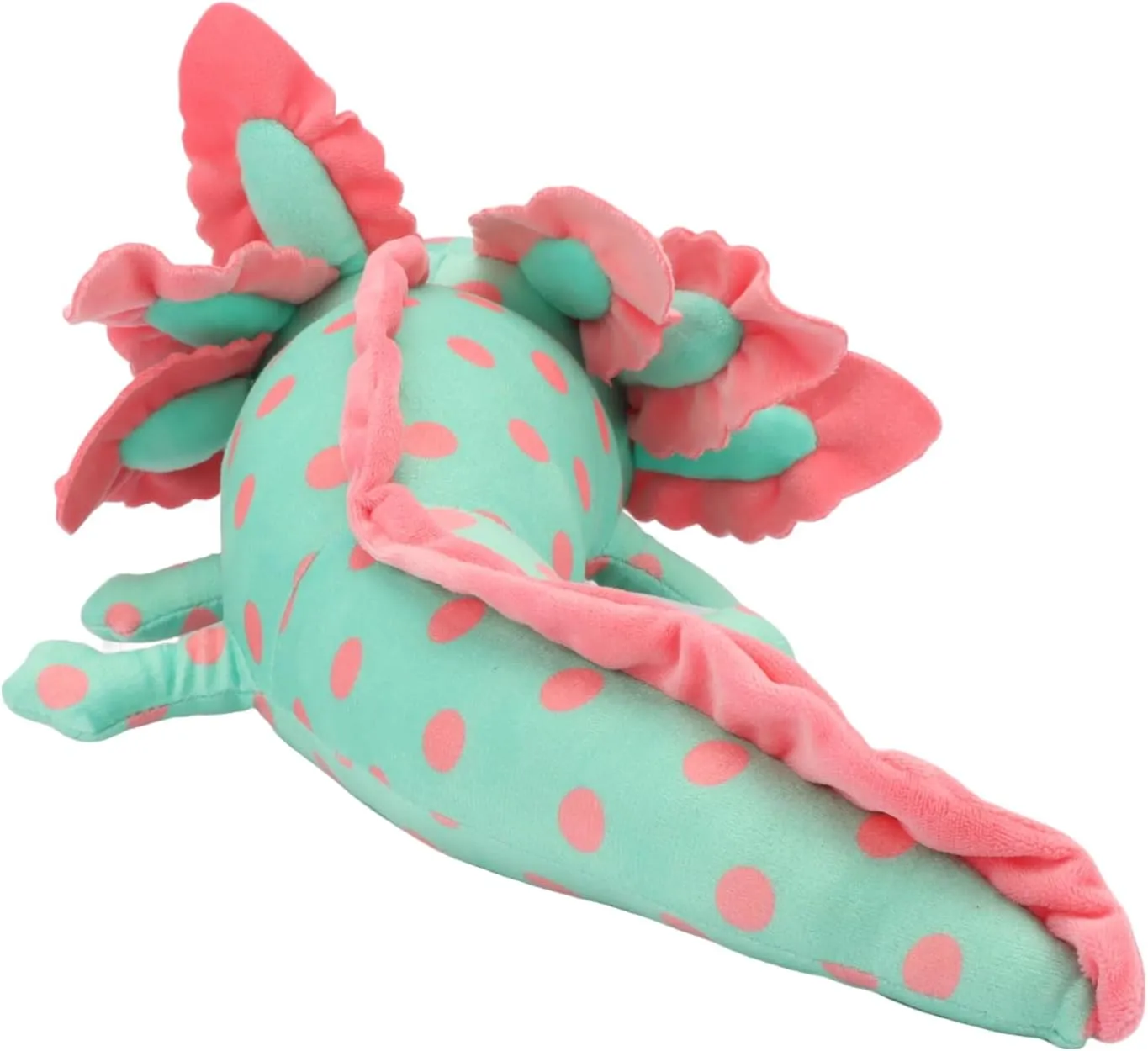 Spotted Mint Green&Pink Axolotl Plush Toy 17.7", Soft & Realistic Stuffed Animal, Adorable Salamander Plushie for Kids & Collectors, Creative Present for Boys Girls Birthday Christmas