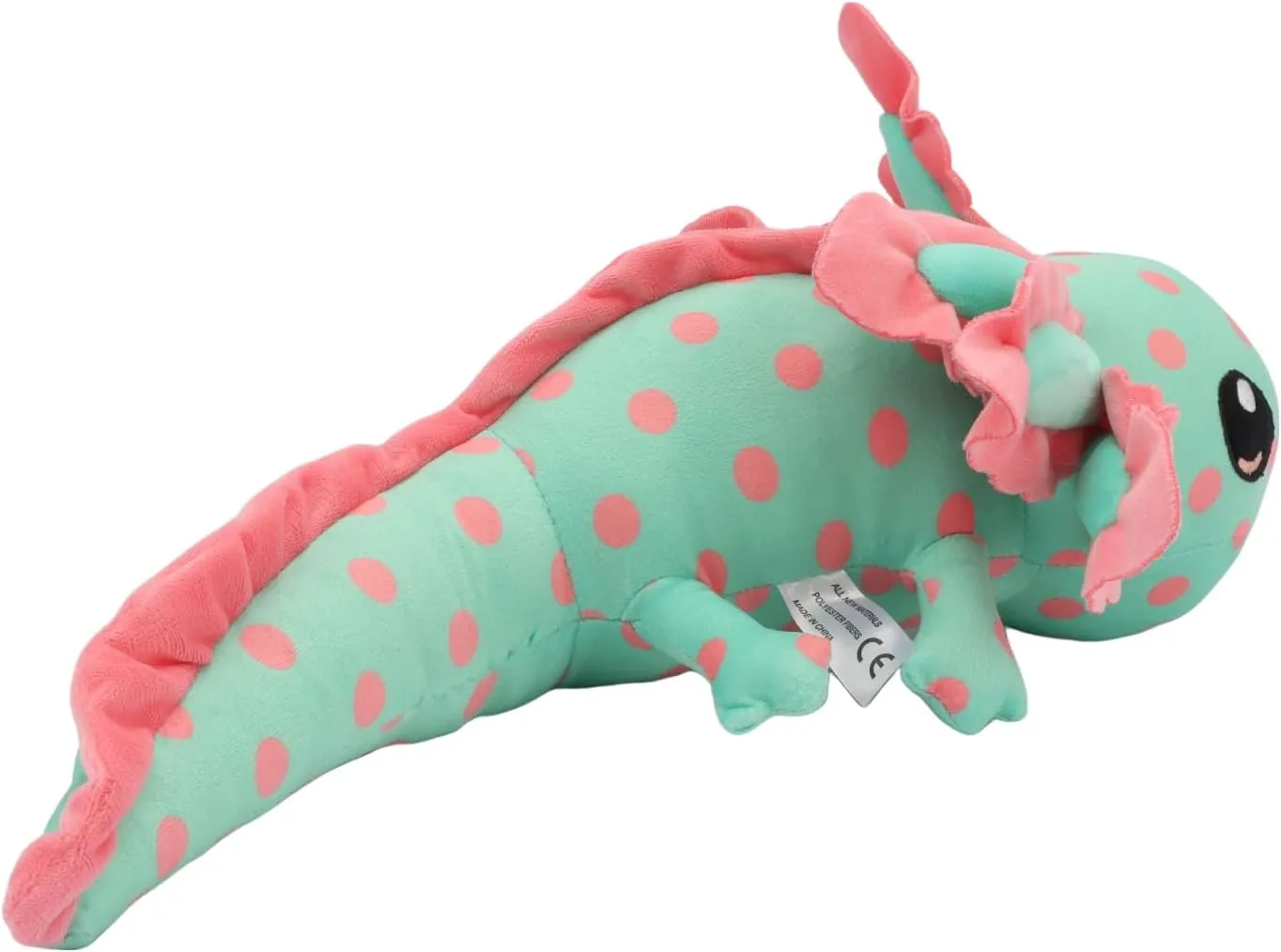 Spotted Mint Green&Pink Axolotl Plush Toy 17.7", Soft & Realistic Stuffed Animal, Adorable Salamander Plushie for Kids & Collectors, Creative Present for Boys Girls Birthday Christmas