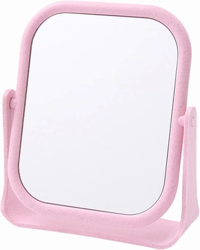 Square Double-Sided Rotatable Cosmetic Mirror Simple Folding Cosmetic Portable Mirror Desktop High-Definition Cosmetic Mirror (Color : 004)