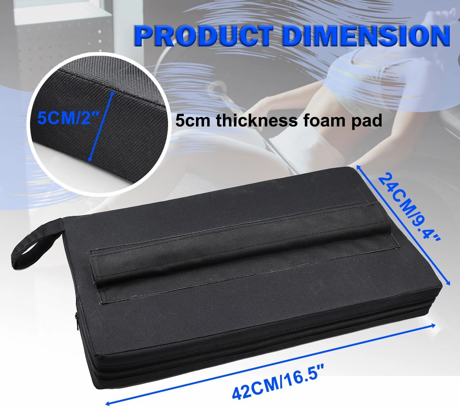 Square Hip-Thrust Pad Protective Extra Thick foam pad for Barbell Weightlifting Hip Thrusts and Glute Bridges Workouts Home Gym Equipment