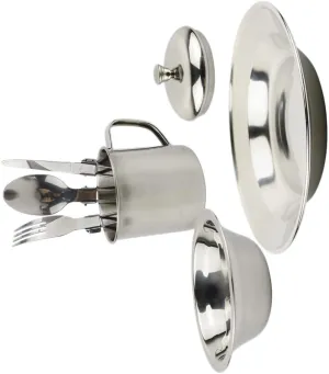 Stainless Steel Camping Cookware Kit 1-2 Person Portable Pot Set Camping Pans for Cooking Outdoor Cooking Utensils