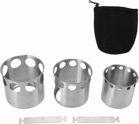 Stainless Steel Wood Burning Camp Stove Portable Stove Wood for Leaves Pine Cones Outdoor