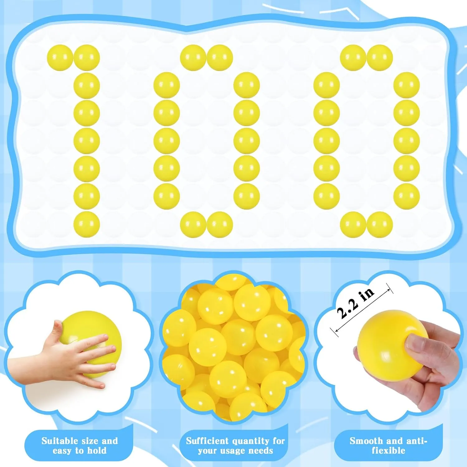STARBOLO Ball Pit Balls for Kids - 100 170 Pack Crush Proof Plastic Refill Balls for Ball Pit, 2.2 Inch Bright Colors Phthalate and BPA Free for Toddlers Pool