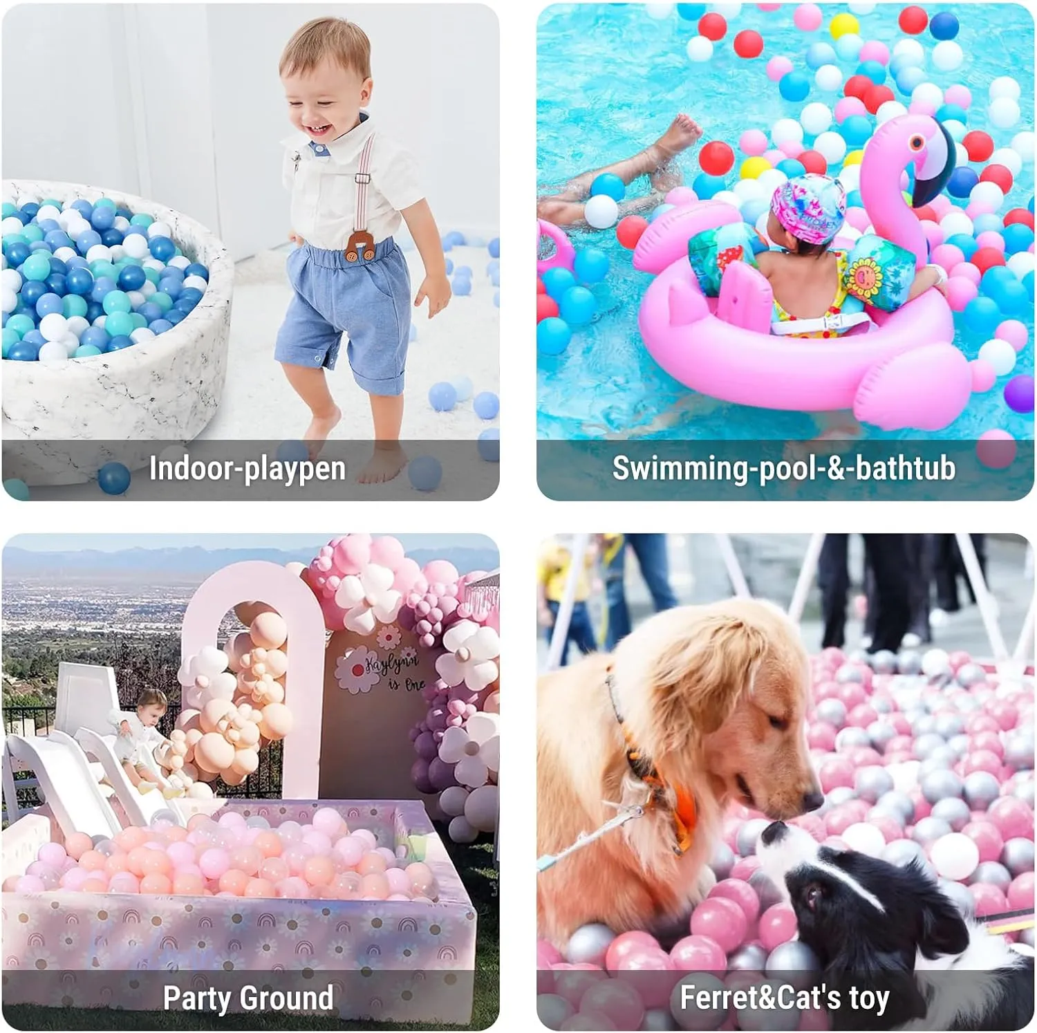 STARBOLO Ball Pit Balls for Kids - 100 170 Pack Crush Proof Plastic Refill Balls for Ball Pit, 2.2 Inch Bright Colors Phthalate and BPA Free for Toddlers Pool