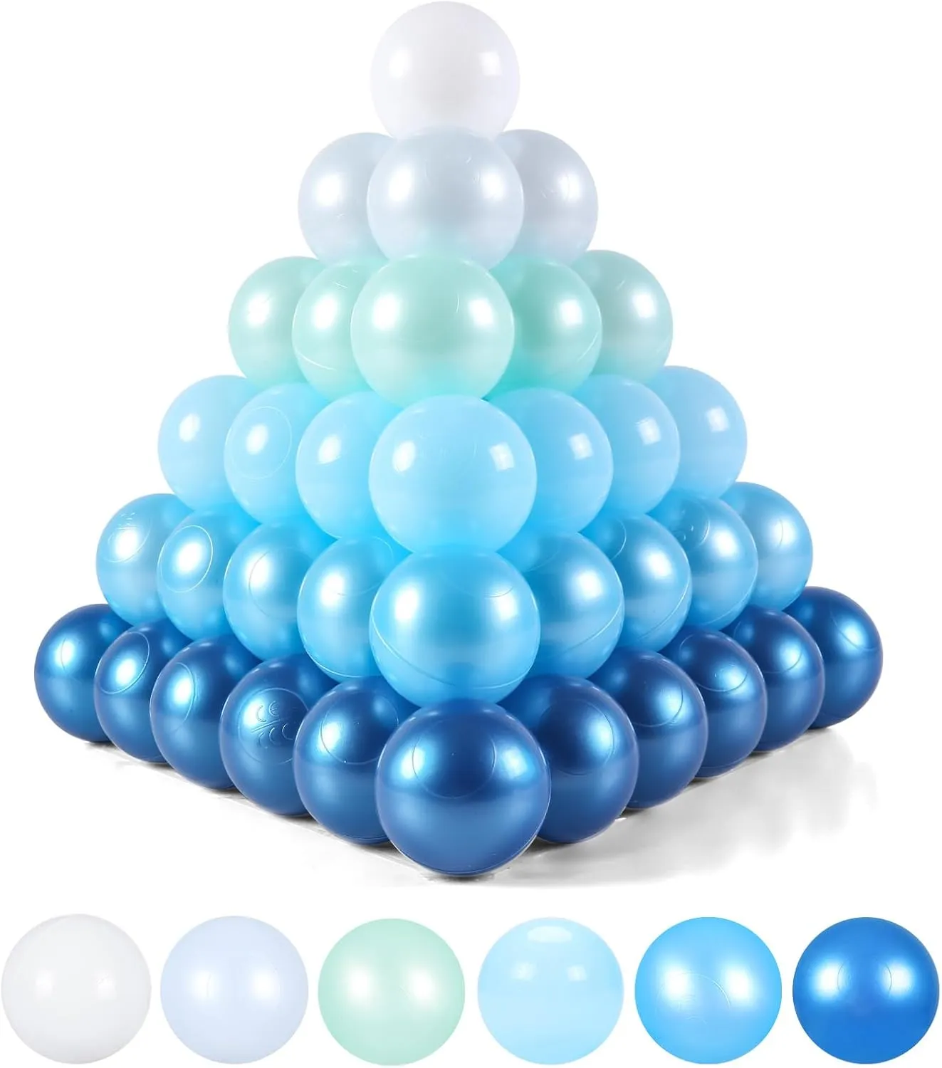 STARBOLO Ball Pit Balls for Kids- 100 Pcs Crush Proof Plastic Toy Balls for Toddler Ball Pits, Blue Balls for Ball Pits Play Tent, Baby Pool Water Toys, Party Decoration, Photo Props