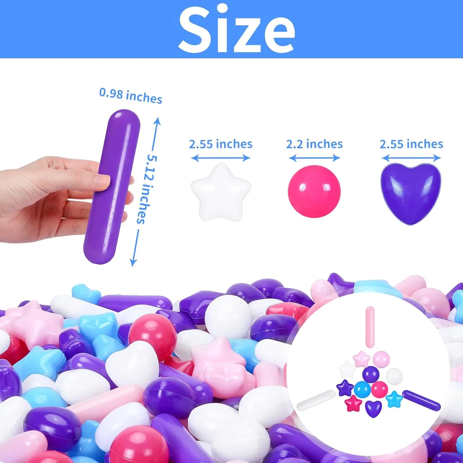 STARBOLO Ball Pit Balls for Toddlers - Macaron 100 Ball Pit Balls Crush Proof Plastic Toy Balls for Toddlers Ball Pits, Ball Pit Play Tent, Baby Pool Water Toys(Mixed 5 Colors)