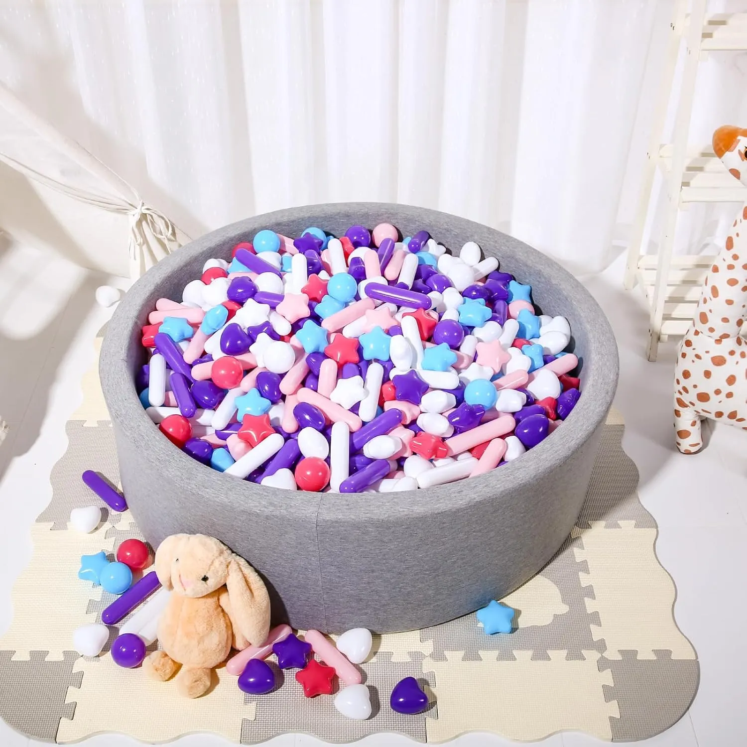 STARBOLO Ball Pit Balls for Toddlers - Macaron 100 Ball Pit Balls Crush Proof Plastic Toy Balls for Toddlers Ball Pits, Ball Pit Play Tent, Baby Pool Water Toys(Mixed 5 Colors)