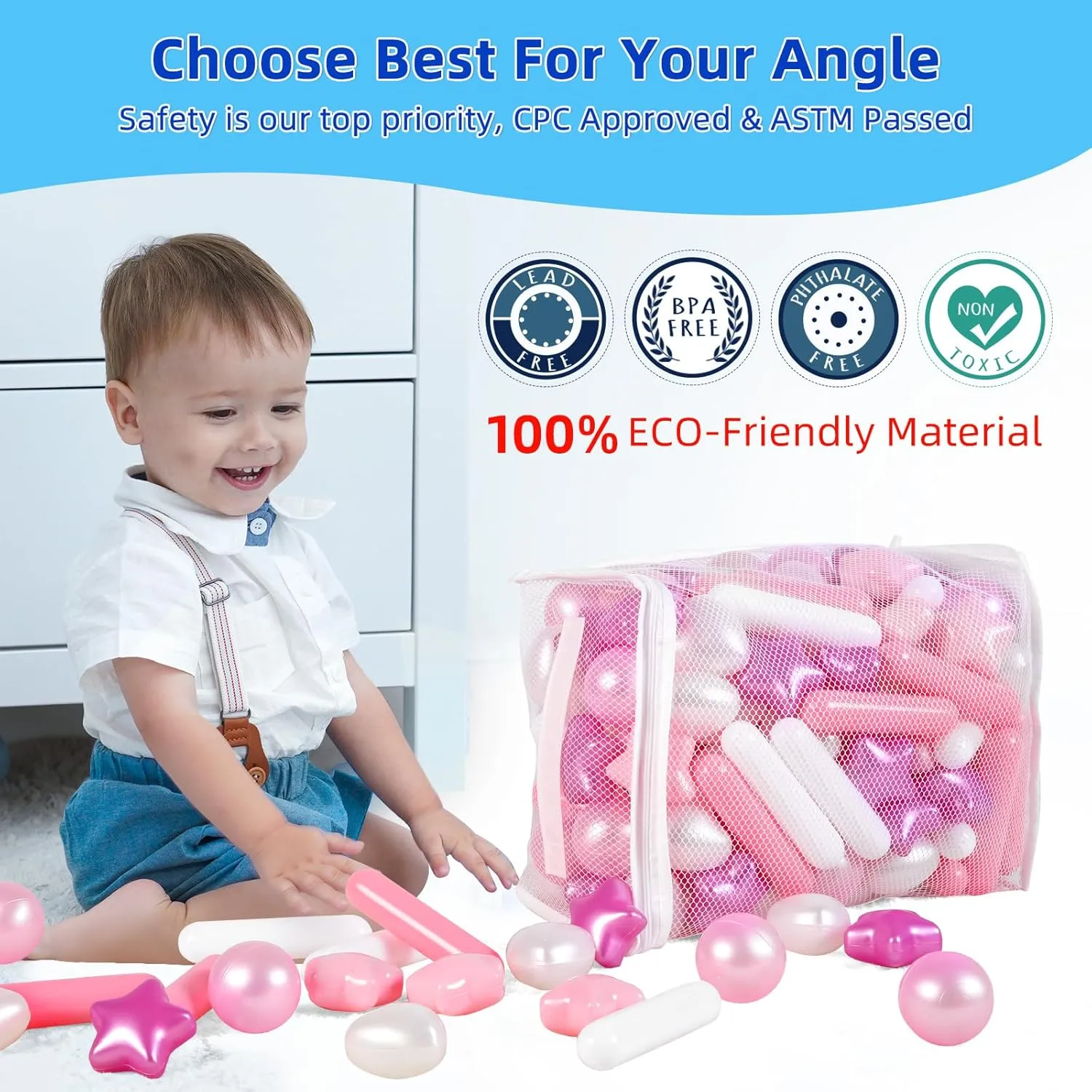 STARBOLO Ball Pit Balls for Toddlers - Pack of 150 BPA Free Phthalate Free Crush Proof Plastic Pit Balls Pearl Colors Play Toys for Kids Ball Pit, Pool,Play Tent,Party