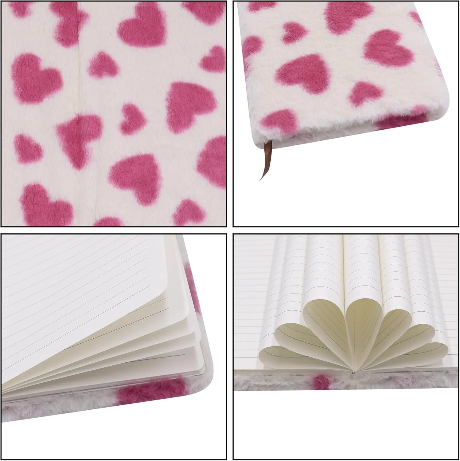 Starry Notebook Plush Diary for Girls Teens Fuzzy Journal Writing Pad A5 Lined 160 Pages