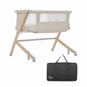 Stellar Bassinet and Bedside Sleeper, Easy to Fold and Carry, Lightweight and Portable Baby Bassinet, Height Adjustable, Mattress Pad Included, Beige