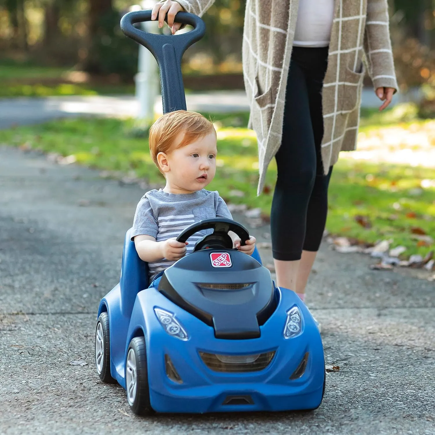 Step2 Push Around Buggy GT Kids Push Car, Ride On Toy, Stroller Substitute, Includes Seat Belt & Horn, Made of Durable Plastic, Max Weight 50 lbs., For Toddlers 1.5-3 Years Old, Blue