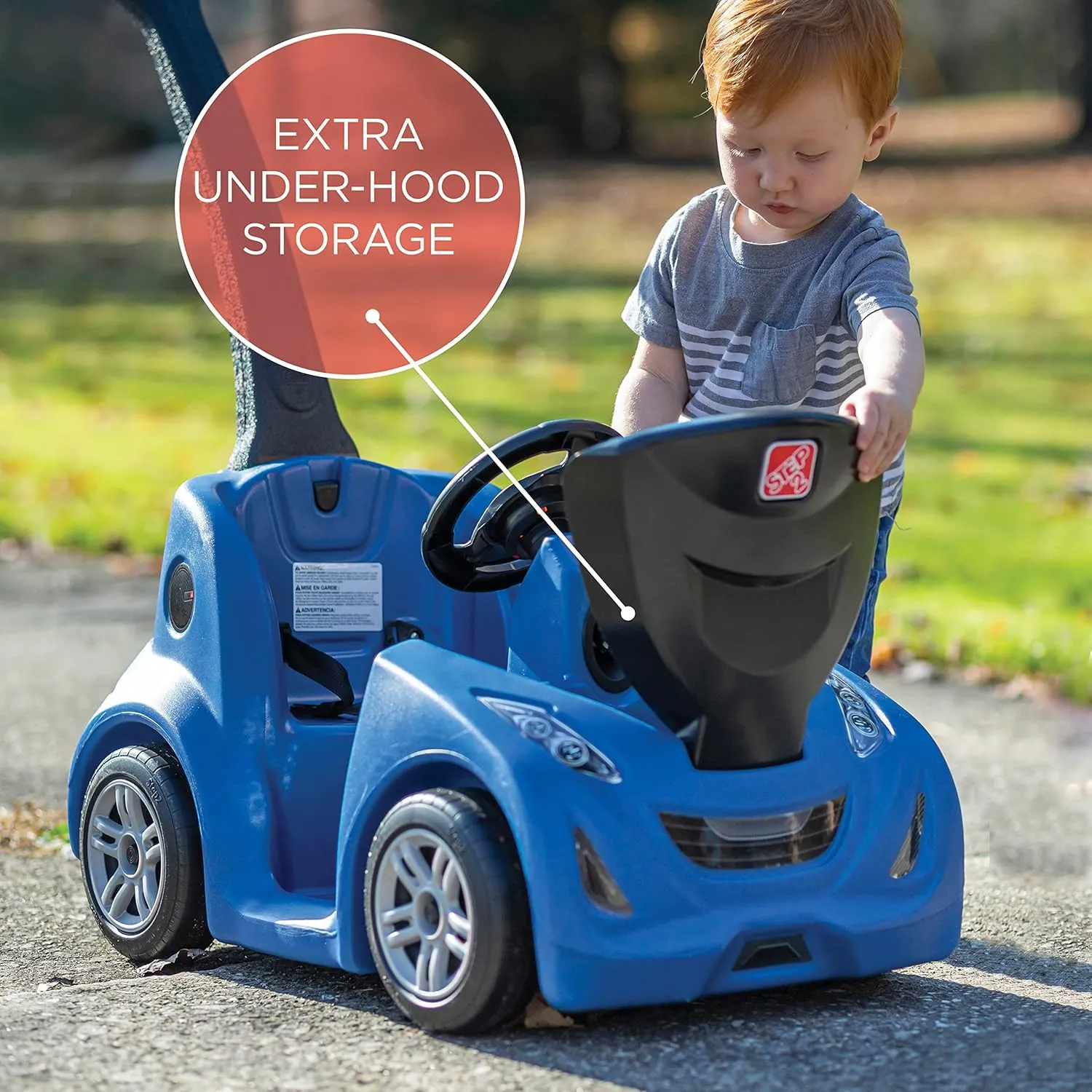 Step2 Push Around Buggy GT Kids Push Car, Ride On Toy, Stroller Substitute, Includes Seat Belt & Horn, Made of Durable Plastic, Max Weight 50 lbs., For Toddlers 1.5-3 Years Old, Blue