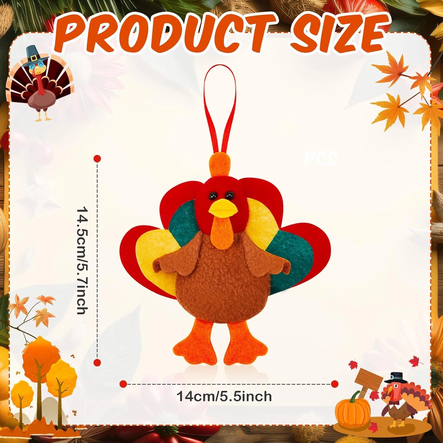 Suhine 12 Pcs Thanksgiving Turkey Toy Stuffed Animal Bulk Mini Plush Toys for Birthday Gift Thanksgiving Party Decor