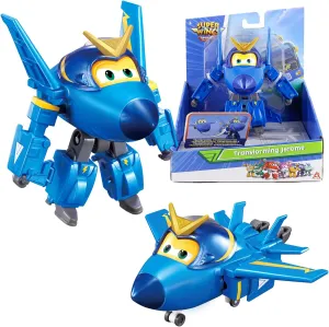 Super Wings 5" Transforming Jerome Airplane Toys, Safe and Durable Vehicle Action Figure, Plane to Robot, Transformable Toys for 3  Years Old Boys and Girls, Preschool Kids Birthday Gift, Blue