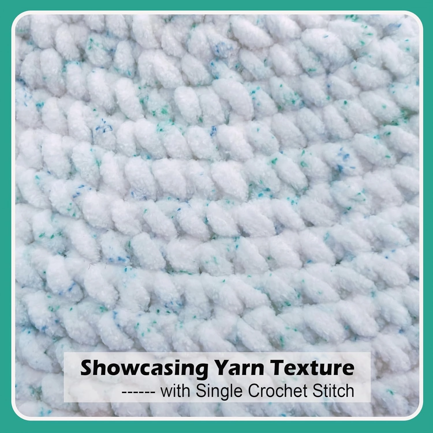 Super Soft and Cozy Chenille Yarn for Crocheting and Knitting -Easy to Crochet with-Bulky #5,3Pack of 3.5oz/93yds -Chunky Plush Yarn for Hand Craft Blanket Ammigurumi (Arctic Mist, 3 Pack)