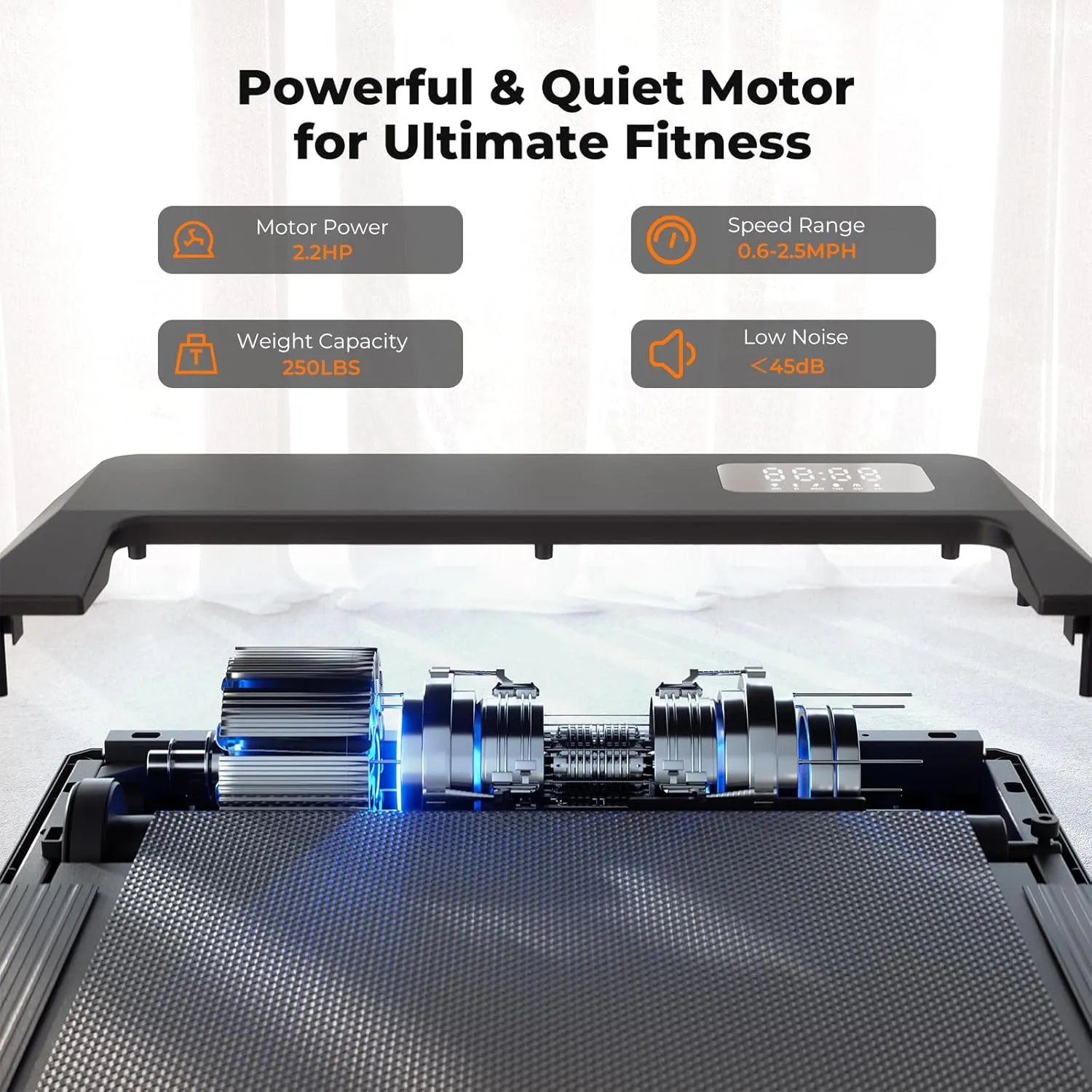 SupeRun Walking Pad, Under Desk Treadmill, 3 in 1 Portable Treadmill with Remote Control LED Display, 2.5 HP Quiet Walking Jogging Machine for Office Home Use, 250 Lbs Capacity