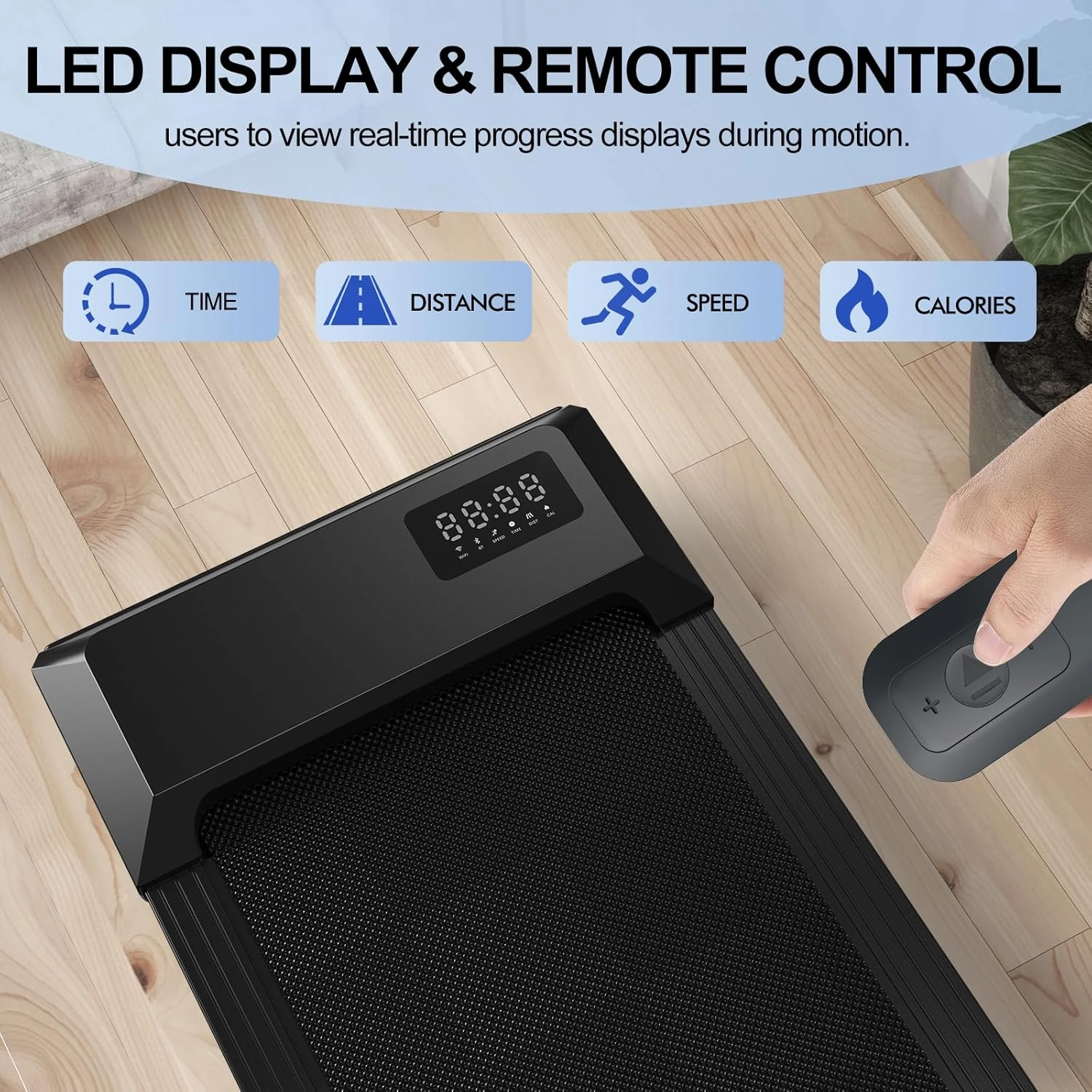 SupeRun Walking Pad, Under Desk Treadmill, 3 in 1 Portable Treadmill with Remote Control LED Display, 2.5 HP Quiet Walking Jogging Machine for Office Home Use, 300 Lbs Capacity