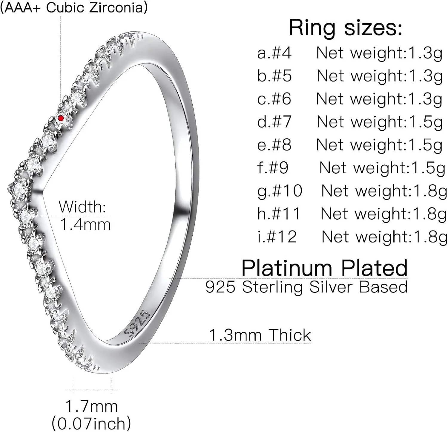 Suplight 925 Sterling Silver Wishbone Ring Dainty V Shaped Chevron Wedding Band Love Engagement Promise Ring for Women (with Gift Box)