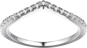 Suplight 925 Sterling Silver Wishbone Ring Dainty V Shaped Chevron Wedding Band Love Engagement Promise Ring for Women (with Gift Box)