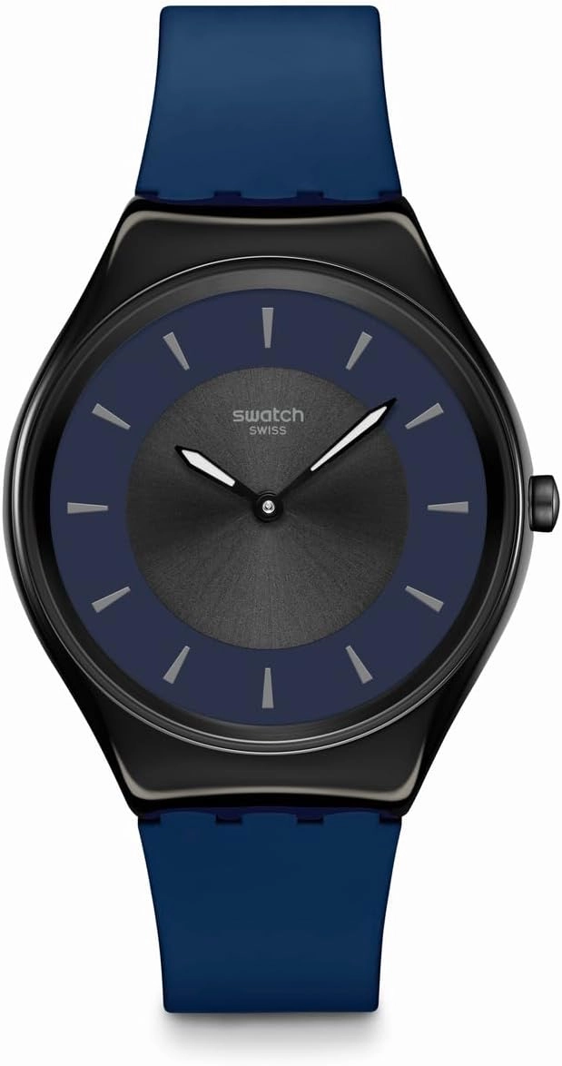 Swatch Unisex Casual Watch Blue Stainless Steel Quartz Duet at Dusk