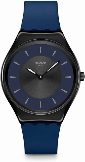 Swatch Unisex Casual Watch Blue Stainless Steel Quartz Duet at Dusk