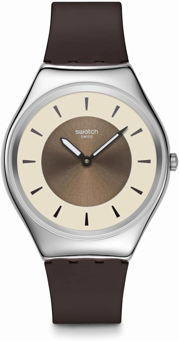 Swatch Unisex Casual Watch Brown Stainless Steel Quartz Hazel Delight